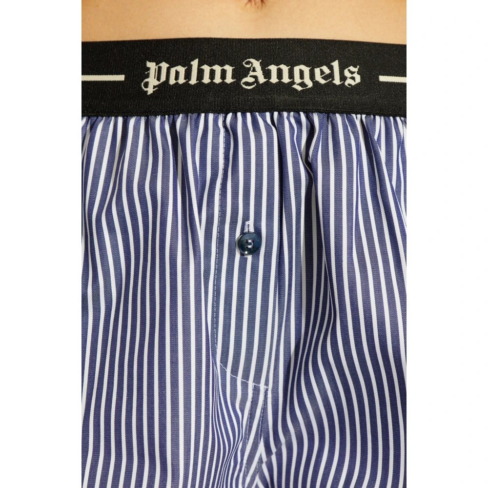 Palm Angels Gestreepte patroon shorts Blue Dames