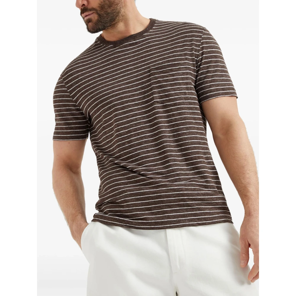 BRUNELLO CUCINELLI Bruin Katoenen T-Shirt Brown Heren
