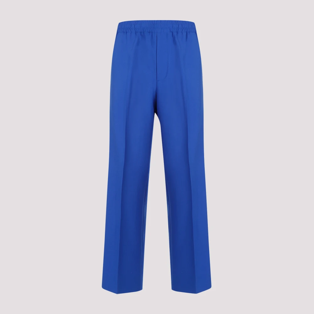 Gucci Electric Blue Katoenen Rechte Pijpen Broek Blue Heren
