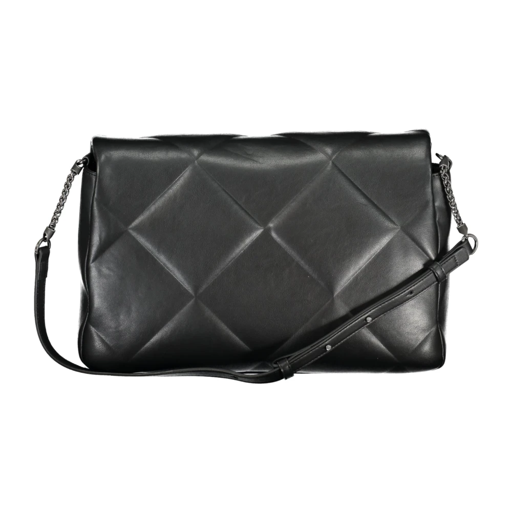 Calvin Klein Zwarte Schoudertas met Kettingband Black Dames