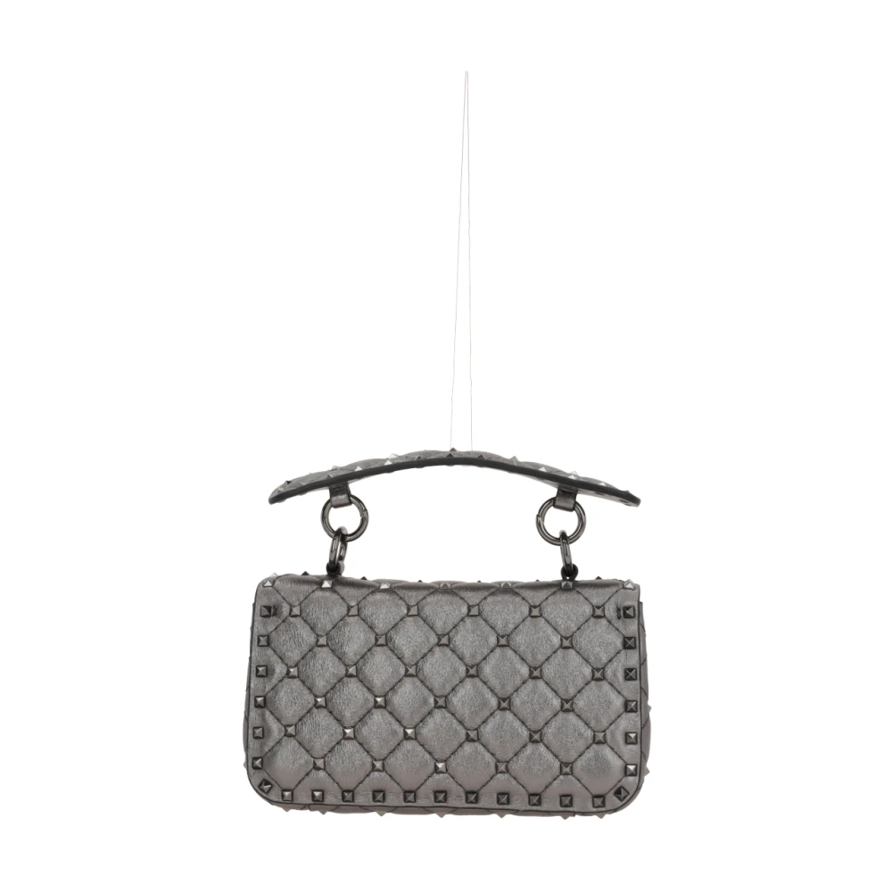 Valentino Garavani Gestikte antraciet schoudertas met studs Gray Dames
