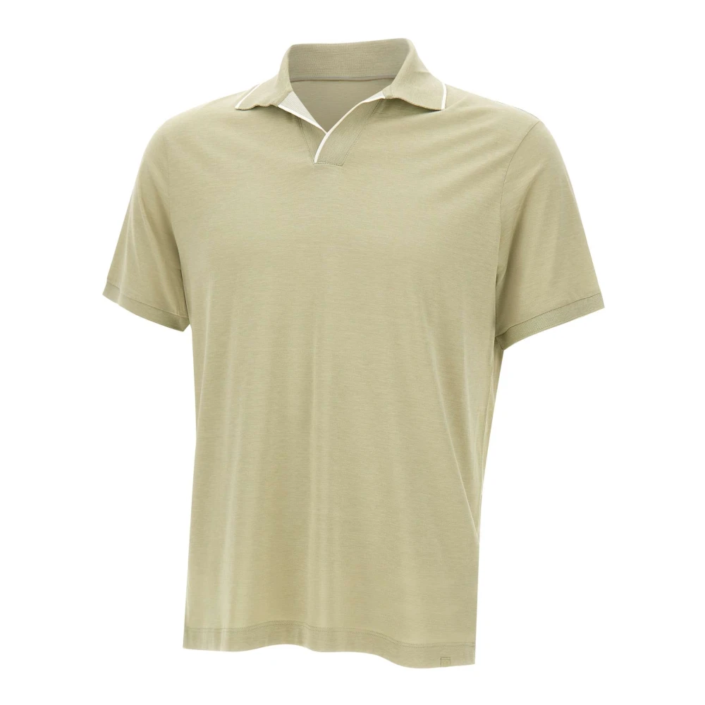 Paul & Shark Men's Green Polo Shirts, M, Open-Collar Polo