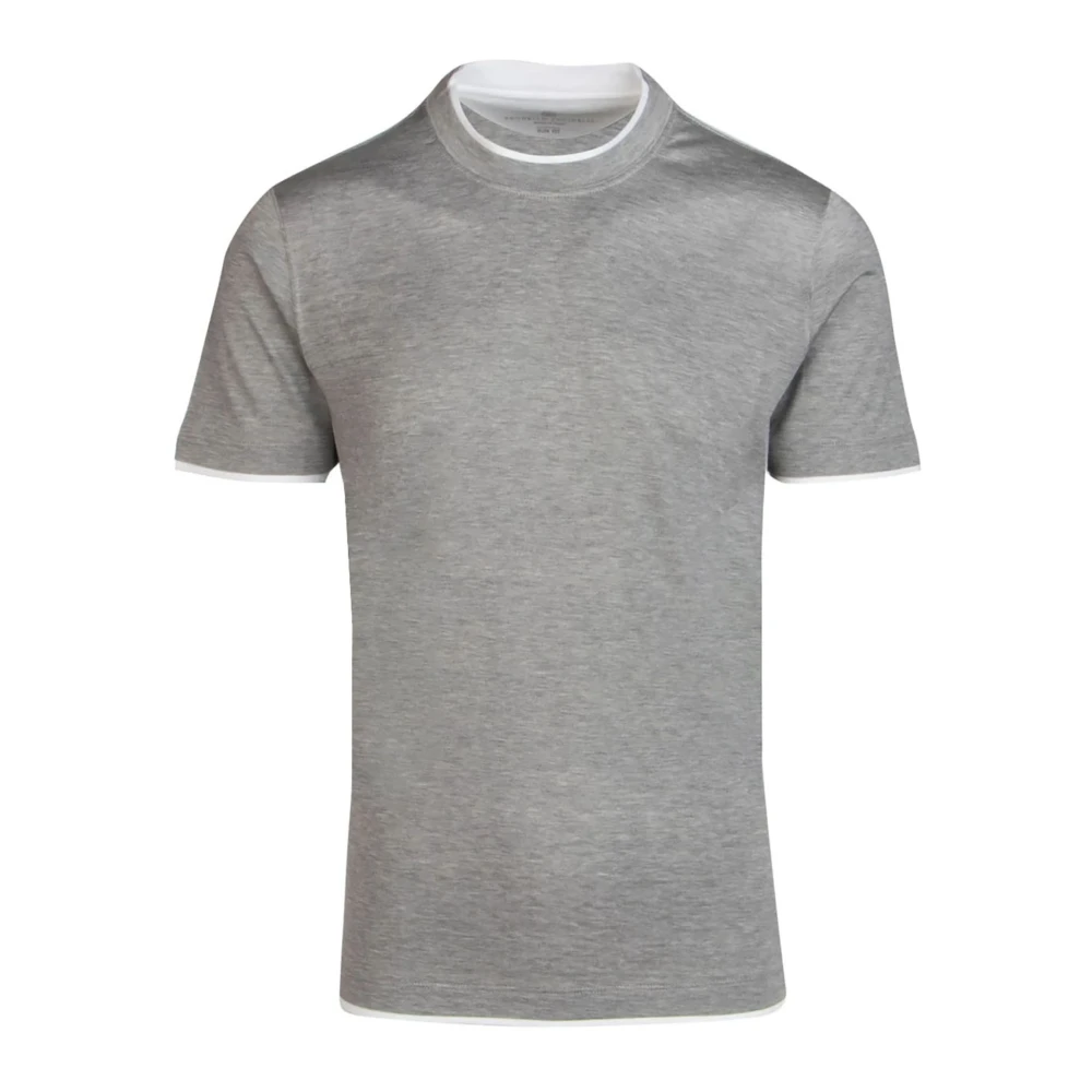 BRUNELLO CUCINELLI Italiaanse T-Shirt Collectie Gray Heren