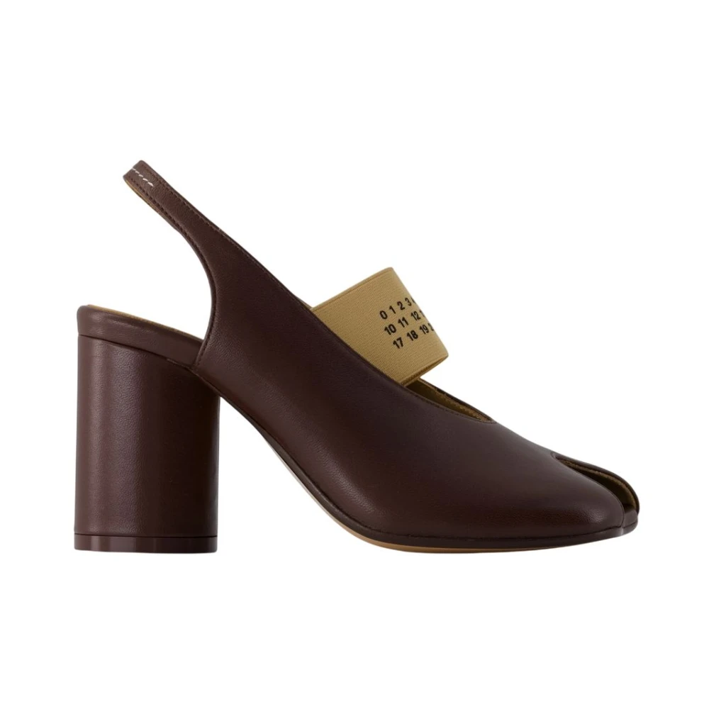 Mm6 Maison Margiela Women's Brown Anatomic Numeric Slingback