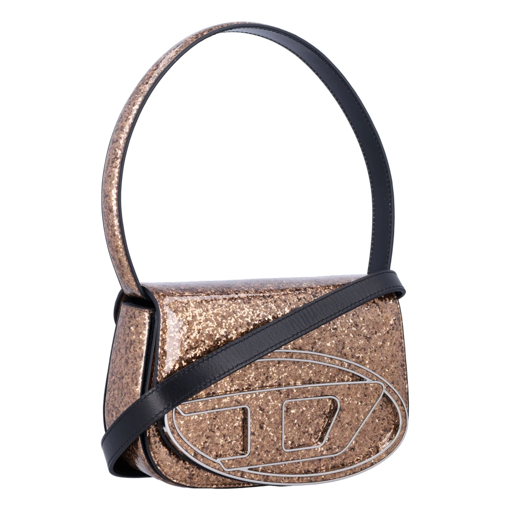 Diesel Bruine Glitter Handtas met Klep Sluiting Brown Dames