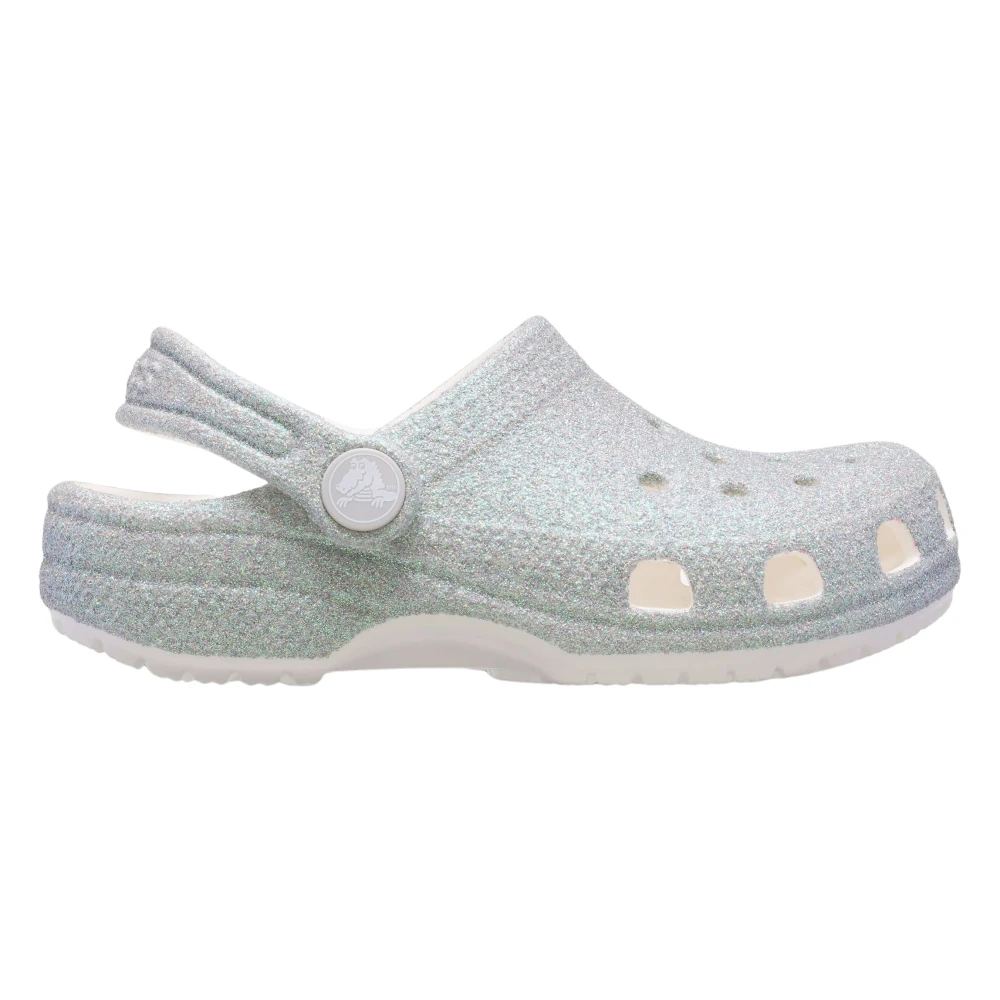 Crocs Girls White Iridescent Glitter Clog In - Kids Sandals - 22 Eu - Kids