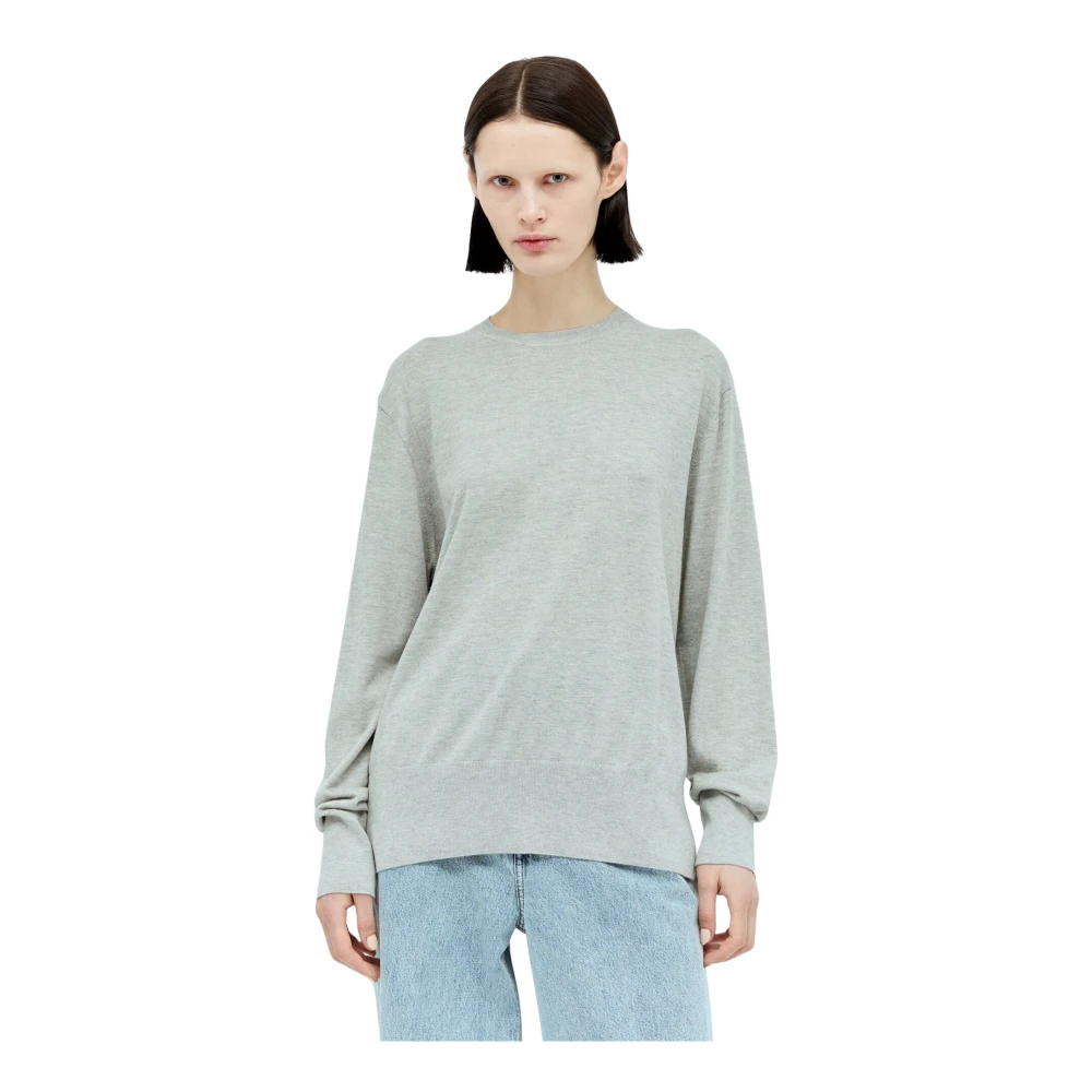 Totême Women's Gray Silk Cashmere Knit Jumper - Round-Neck Knitwear - 2XS - Knitwear