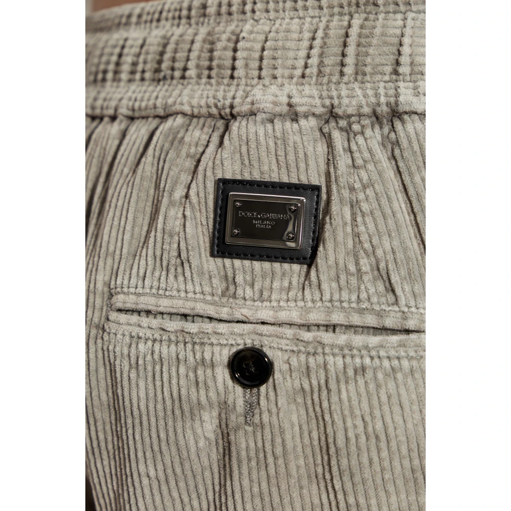 Dolce & Gabbana Ribbroek Gray Heren