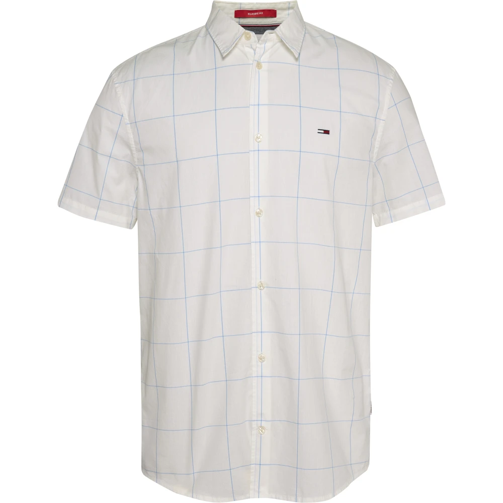 Tommy Jeans , Short Sleeve Shirts, Male, White, Xl, Shirts Fantasy