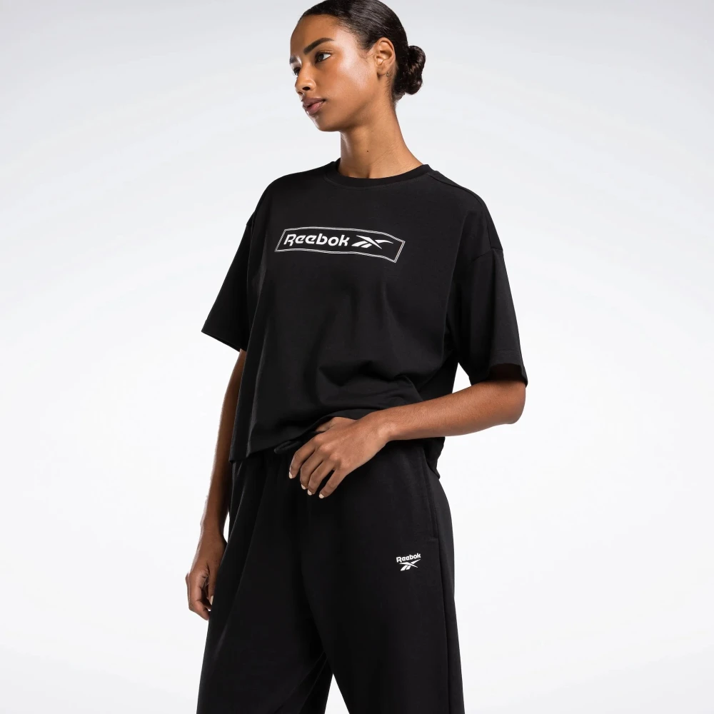 Reebok Grafisch Logo T-shirt Black Dames