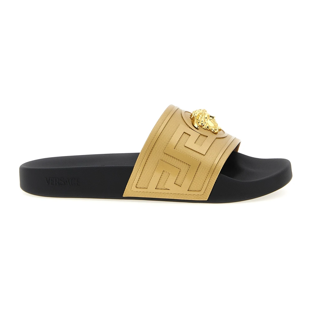 Versace Yellow Sliders, Male, 6 Uk, La Medusa Rubber Sliders