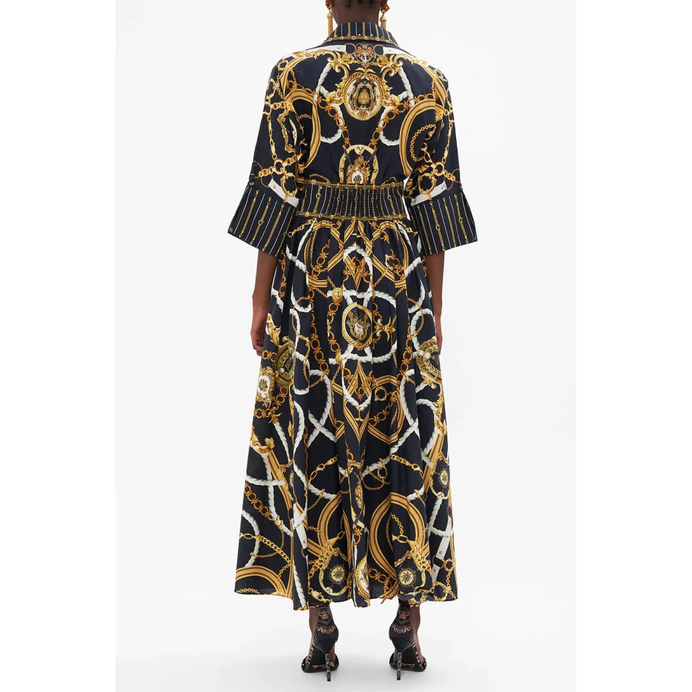 Camilla Coast To Coast Midi Jurk met Gevormde Tailleband Multicolor Dames