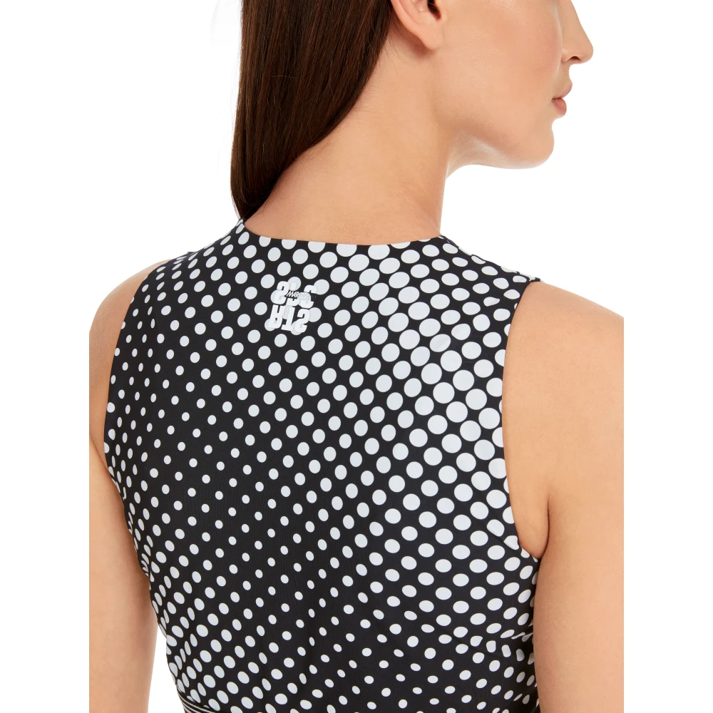 Marc Cain Grafische sportieve top met superstretch Black Dames