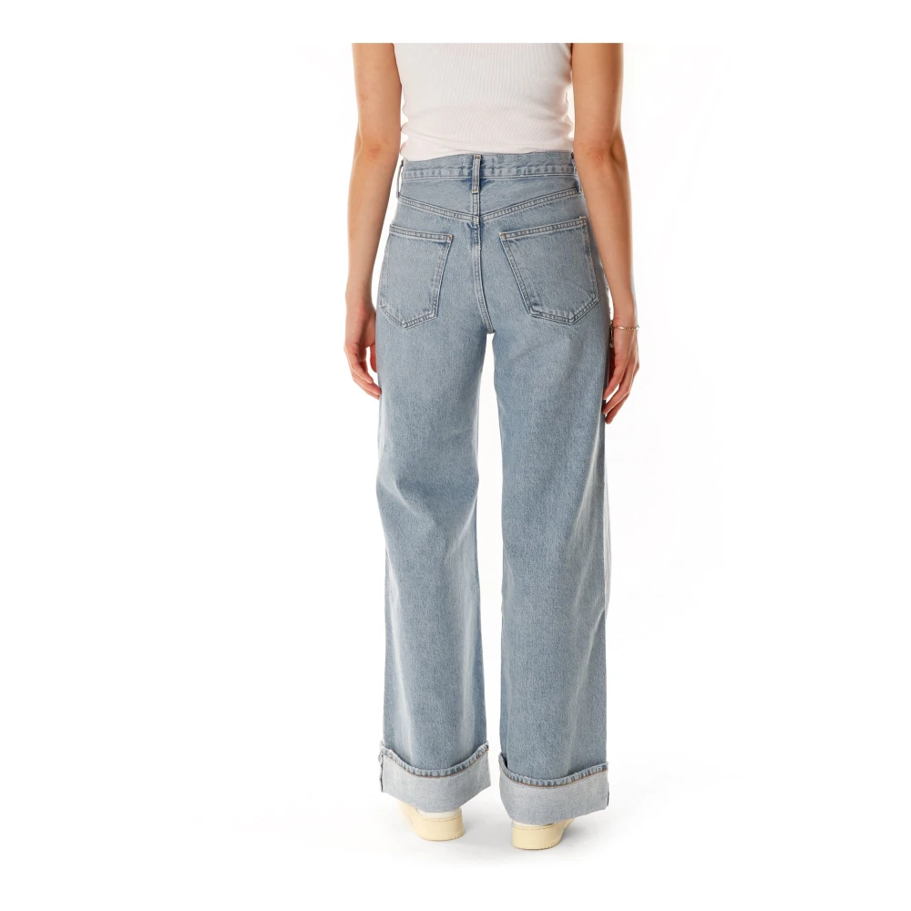Agolde Wide Leg High Rise Jeans Blue Dames