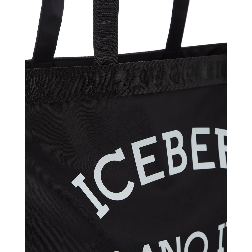 Iceberg Logo Shopper Tas Black Heren