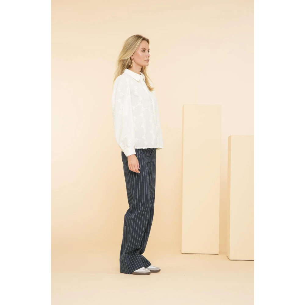 Geisha Flair Pinstripe Jeans Blue Dames