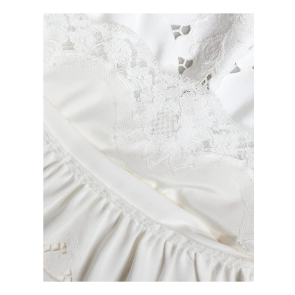 Dolce & Gabbana Witte Kant Sheath Midi Jurk White Dames