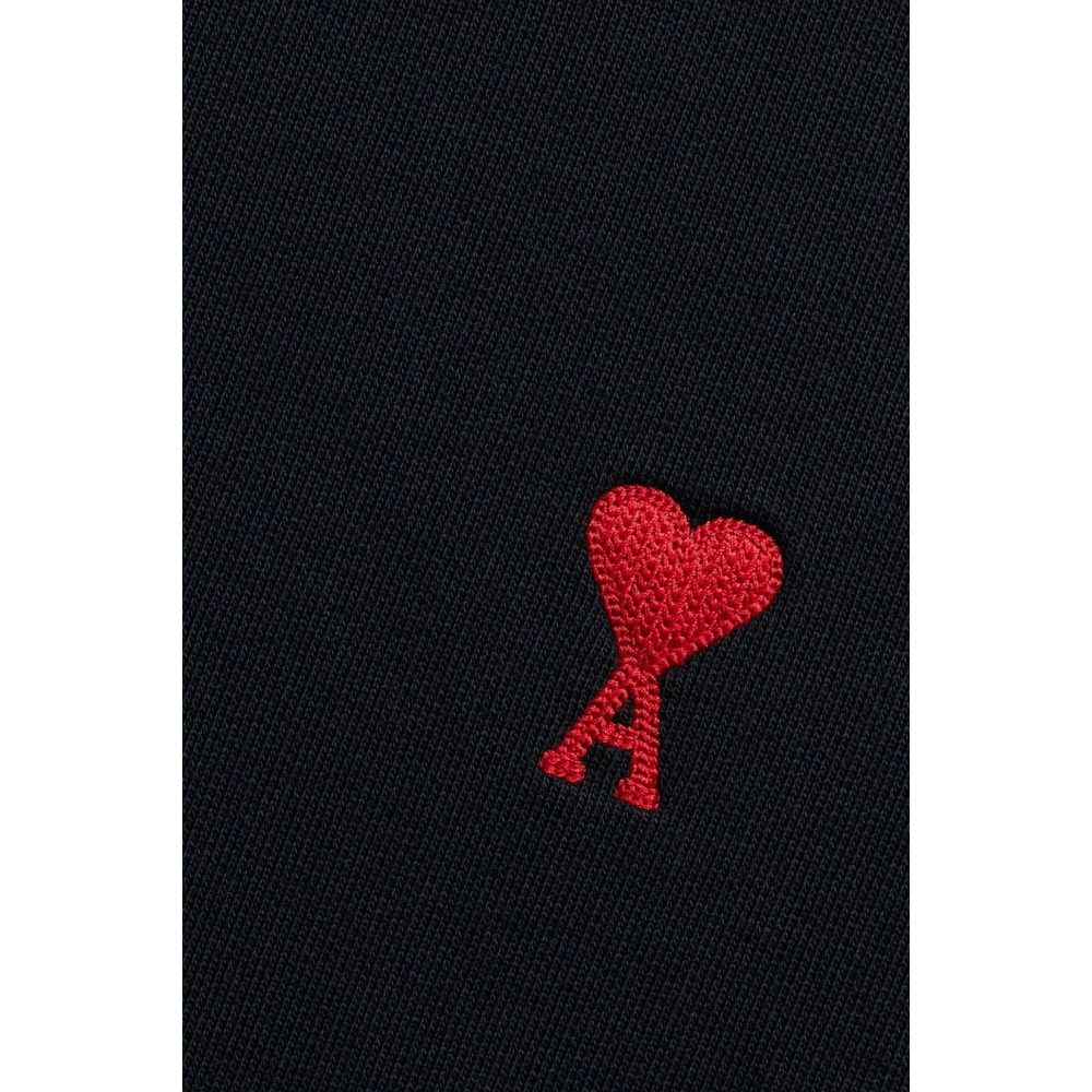 Ami Paris Hart Sweatshirt Stijlvol Comfortabel Geborduurd Logo Black Heren