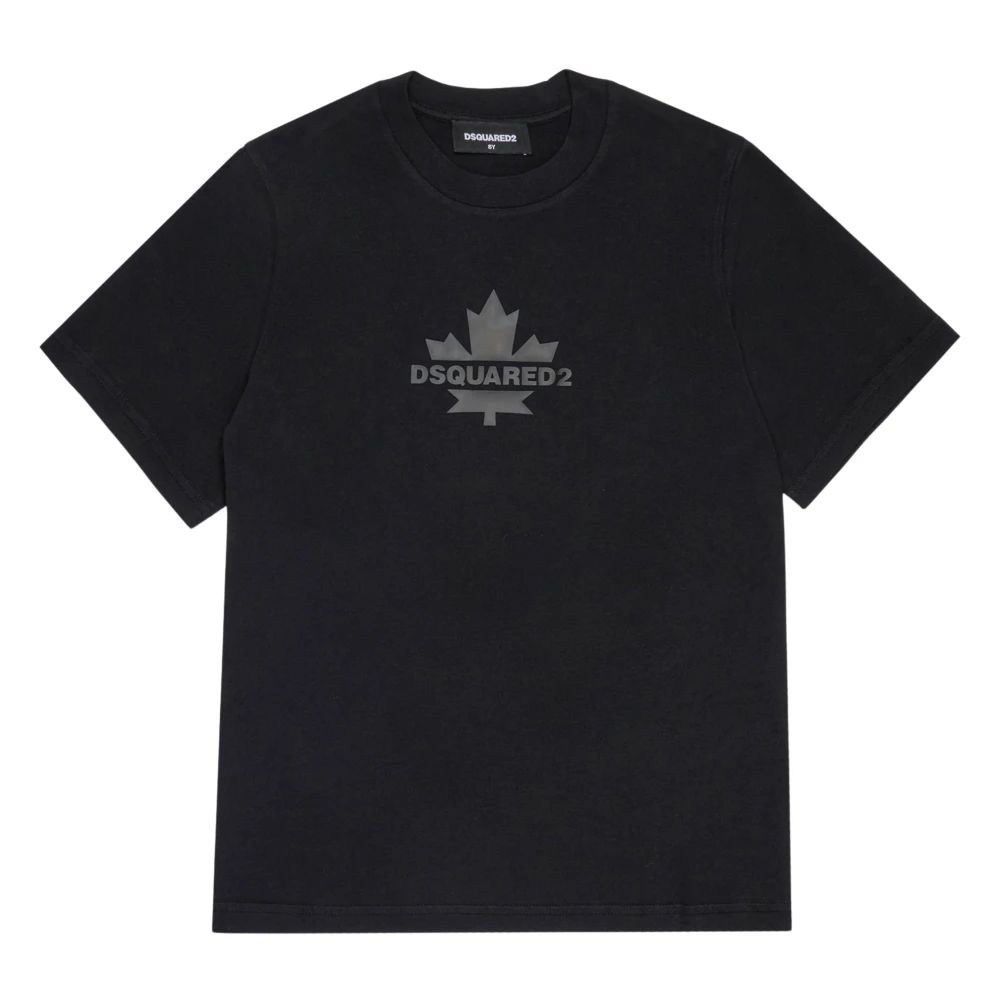 Dsquared2 Unisex Black Maple Leaf Logo T-Shirt