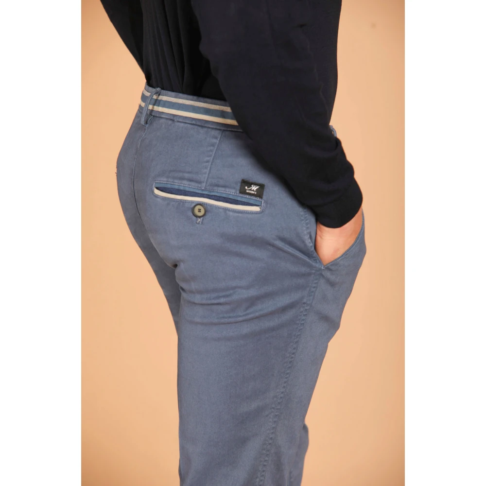 Mason's Slim Fit Winter Chino Broek Blue Heren