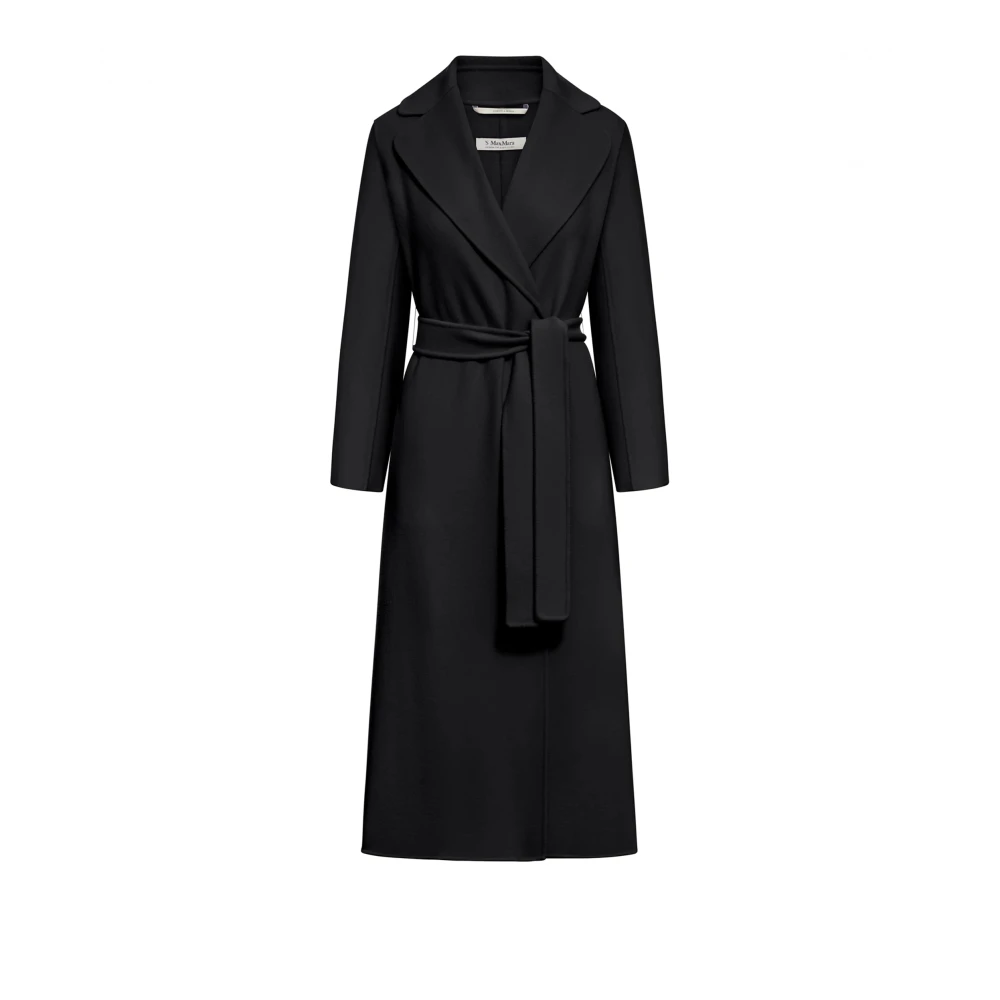 Max Mara Studio , Belted Coats, Female, Black, Xs, Poldo Coat