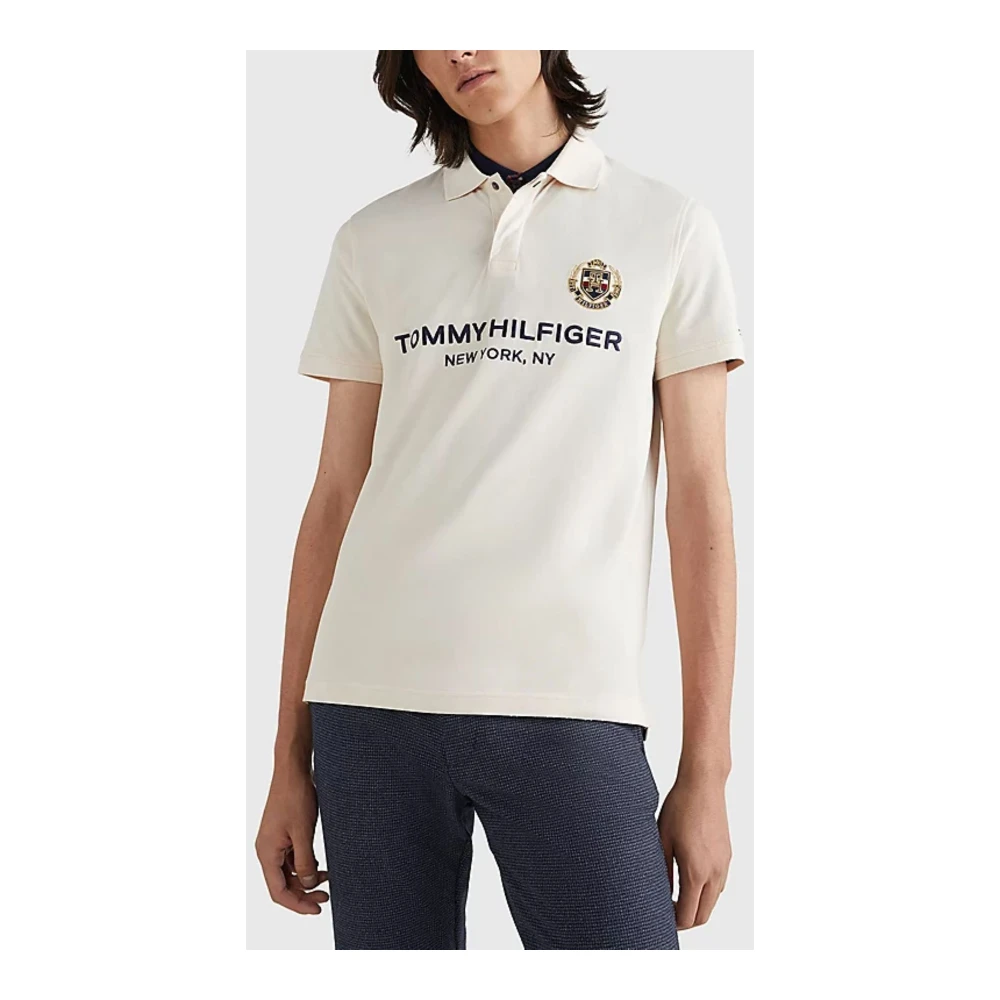 Tommy Hilfiger Icon Crest Borst Logo Slim Polo Beige Heren