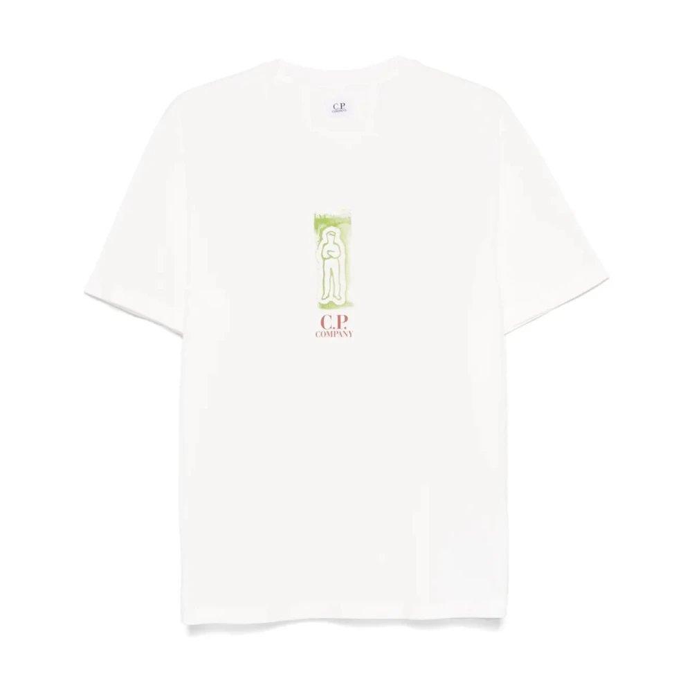 C.P. Company Witte korte mouw gaas T-shirts White Heren