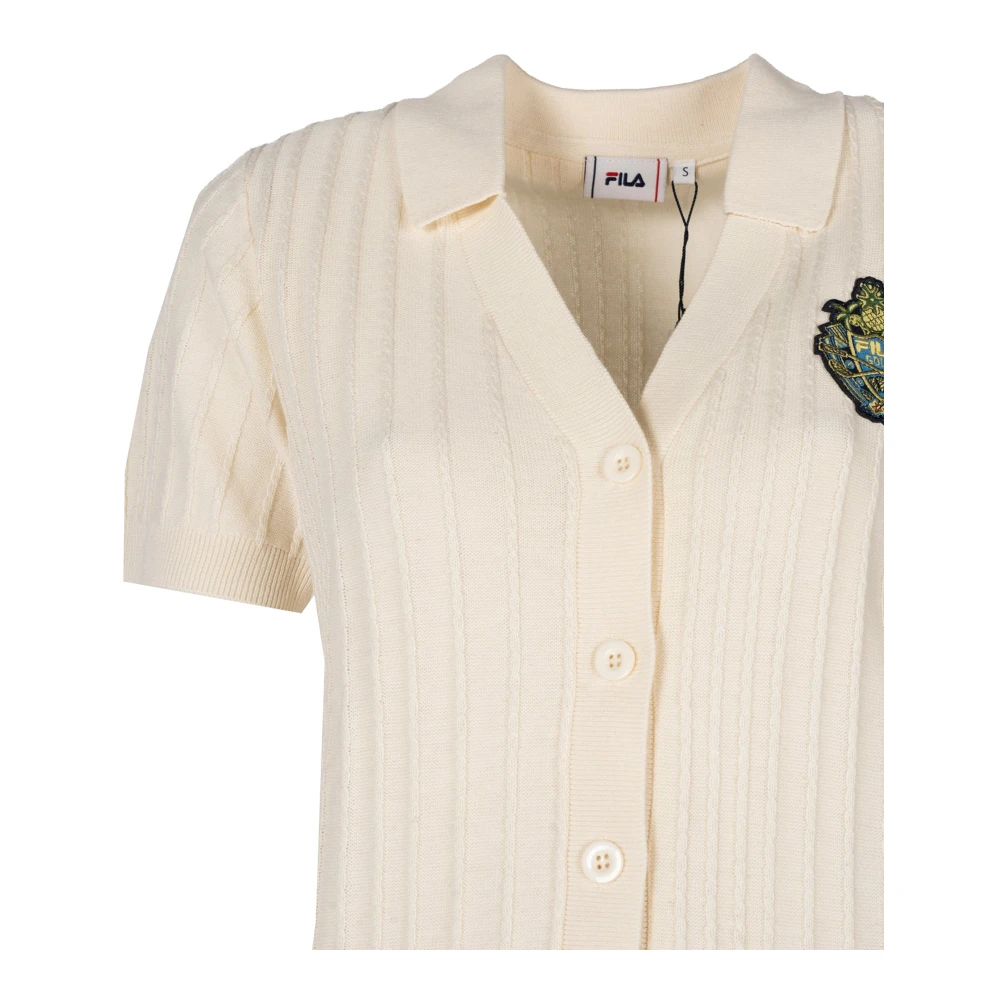 Fila Gebreid Cardigan met Korte Mouwen Beige Dames