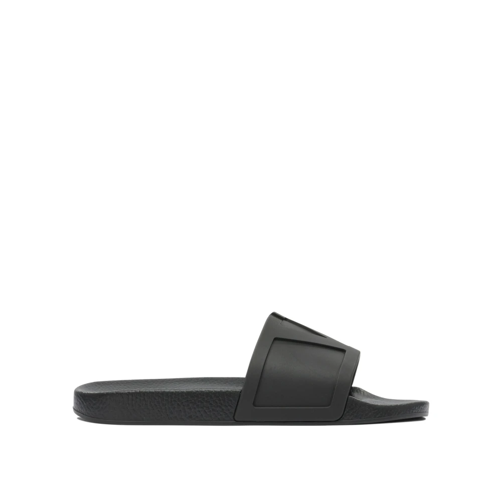 Valentino Garavani Black Sandals For Men Coolside Style - Male - Sliders - Black - 6 Uk - Shoes