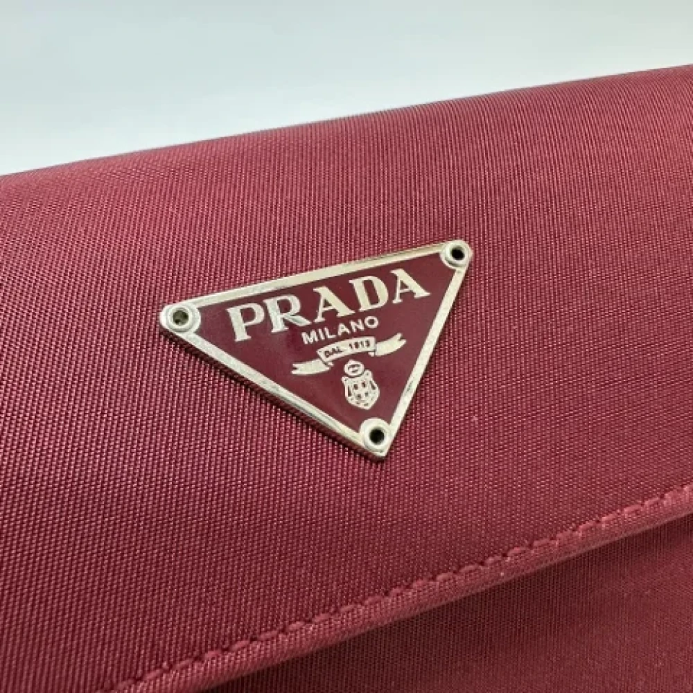 Prada Vintage Pre-owned Leather wallets Red Dames