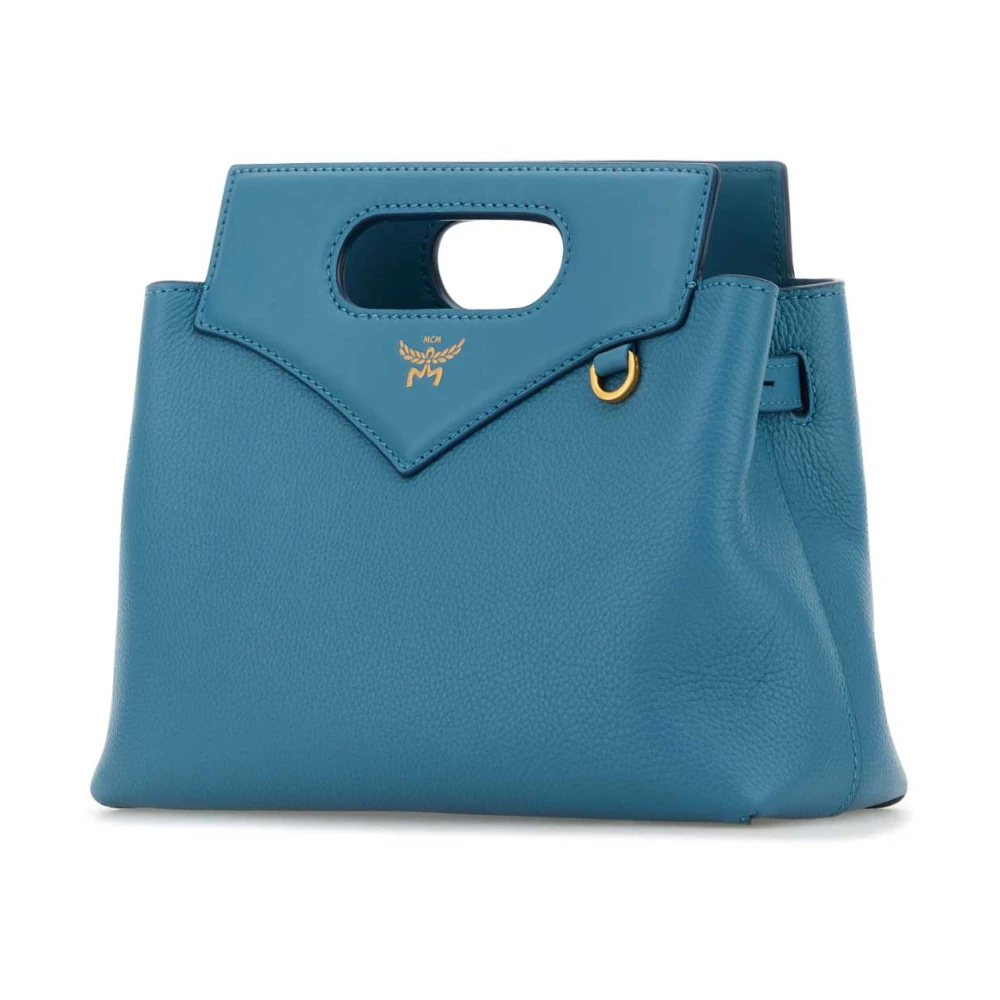 MCM Soft Diamond Turquoise Leren Handtas Blue Dames