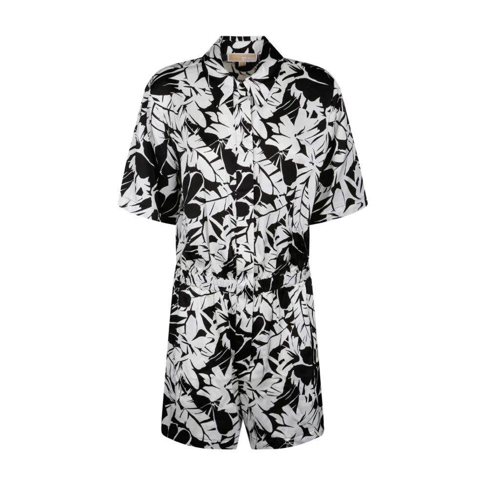 Michael Kors Palm Print Satijnen Playsuit Multicolor Dames