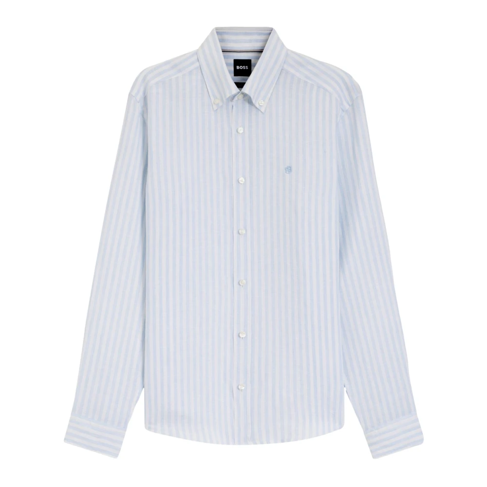 Hugo Men's Blue Formal Shirts, 3XL, H-Liam-Bd-E-C1-261 Linen Shirt