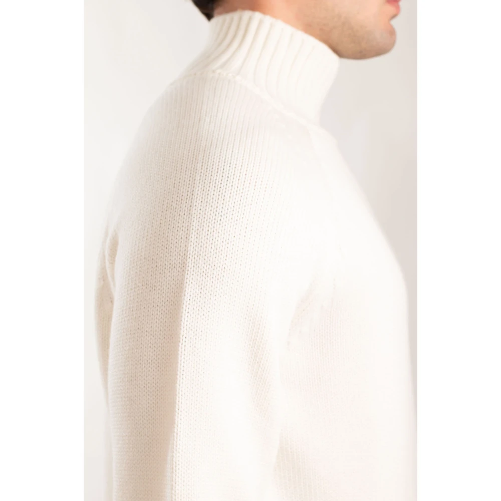 Eleventy Raglantrui met vulkaanhals White Heren