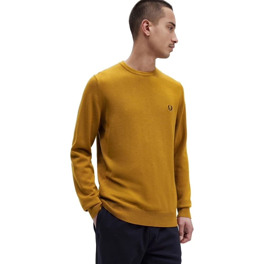 Fred Perry Klassieke Crew Neck Jumper Brown Heren
