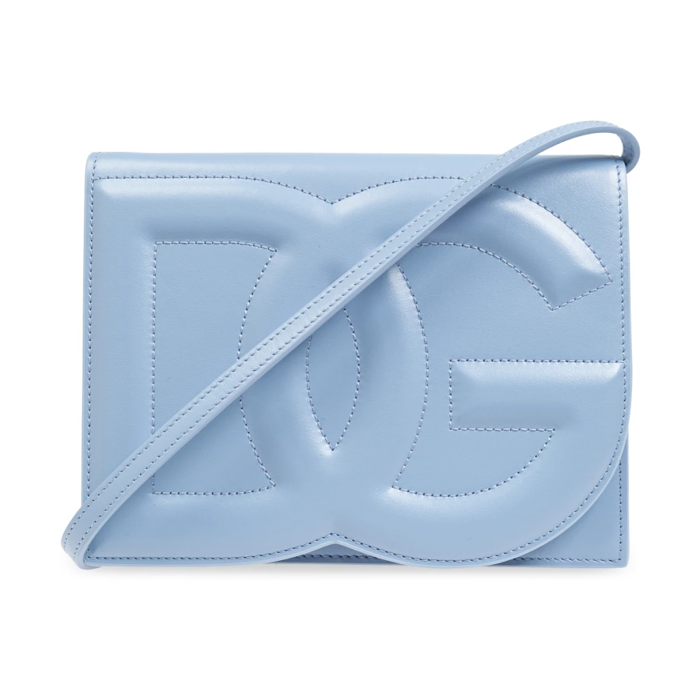 Dolce & Gabbana Heldere Blauwe Leren Crossbody Tas Blue Dames