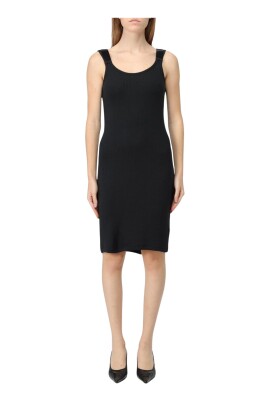 black-ribbed-knit-midi-dress