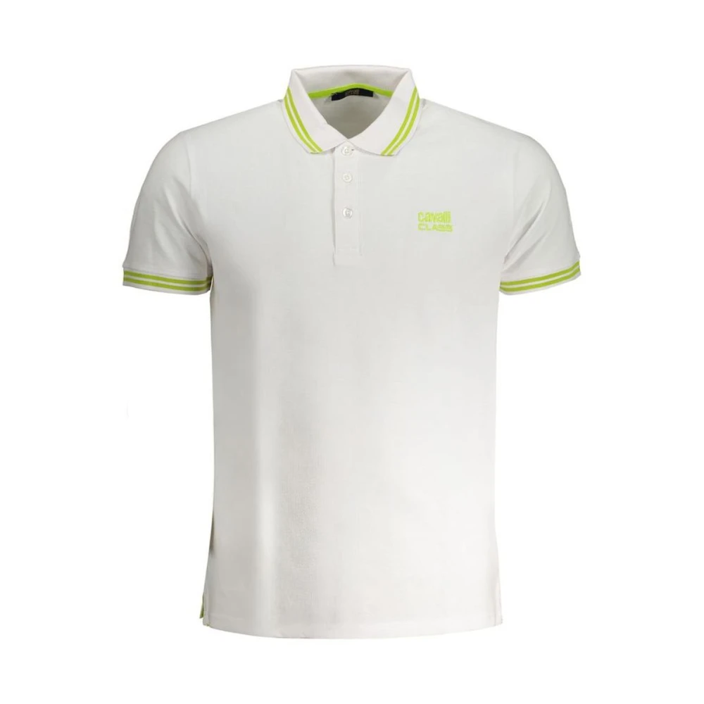 Cavalli Class Men's White Cotton Short Sleeve Polo Shirt - Polo Shirts - L - Tops
