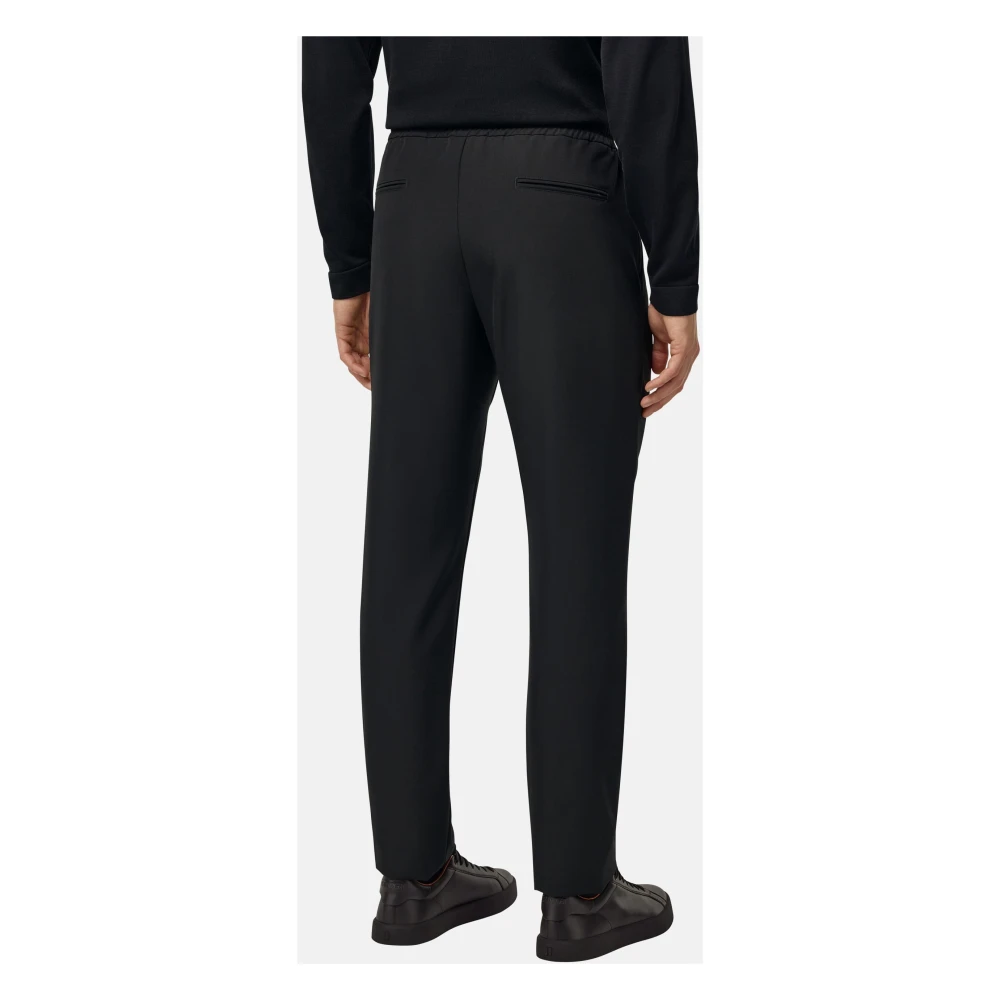 Boggi Milano B Travel City Broek in zuivere reiswol Black Heren