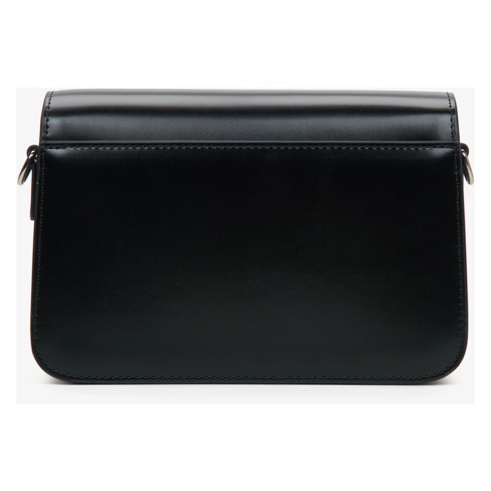 Estro Dames Kleine Zwarte Leren Tas Er00115768 Black Dames