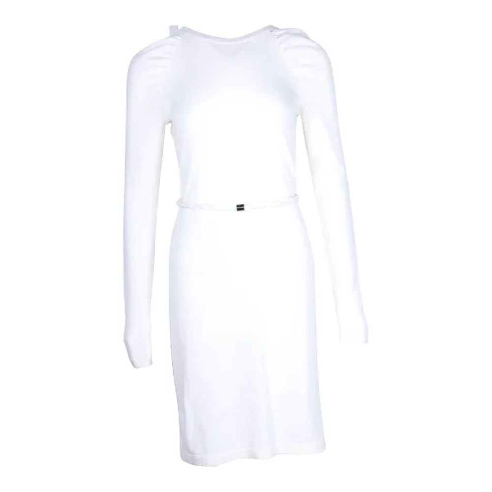 Chanel Vintage Pre-owned Cashmere dresses White Dames