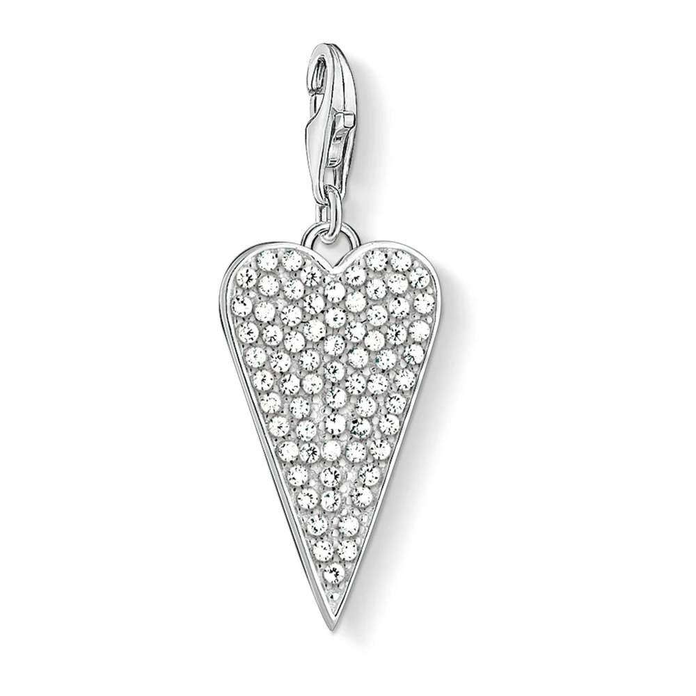Thomas Sabo Women's White Heart Charm Pendant With Zirconia