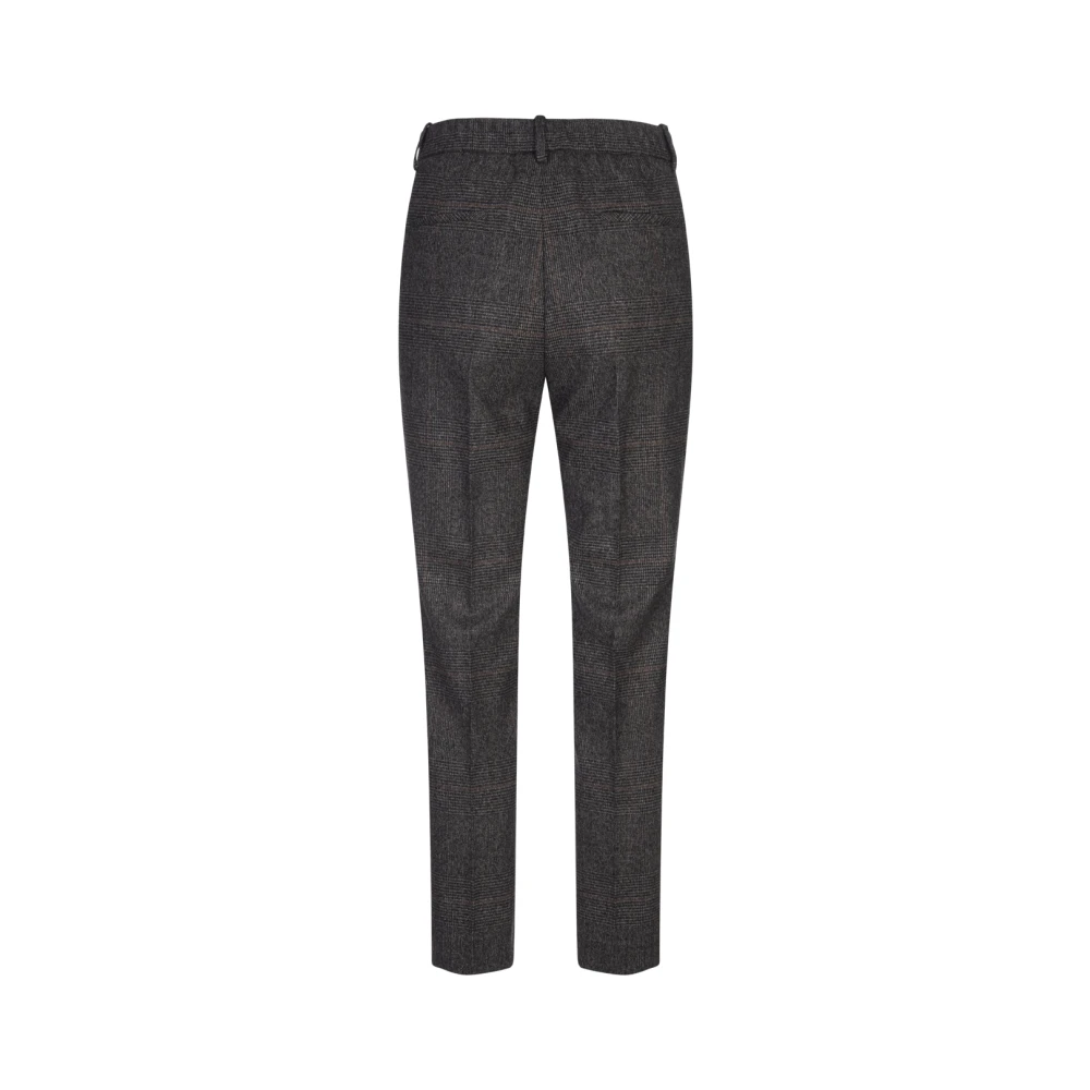 Incotex Grijze wollen broek Prince of Wales Gray Dames