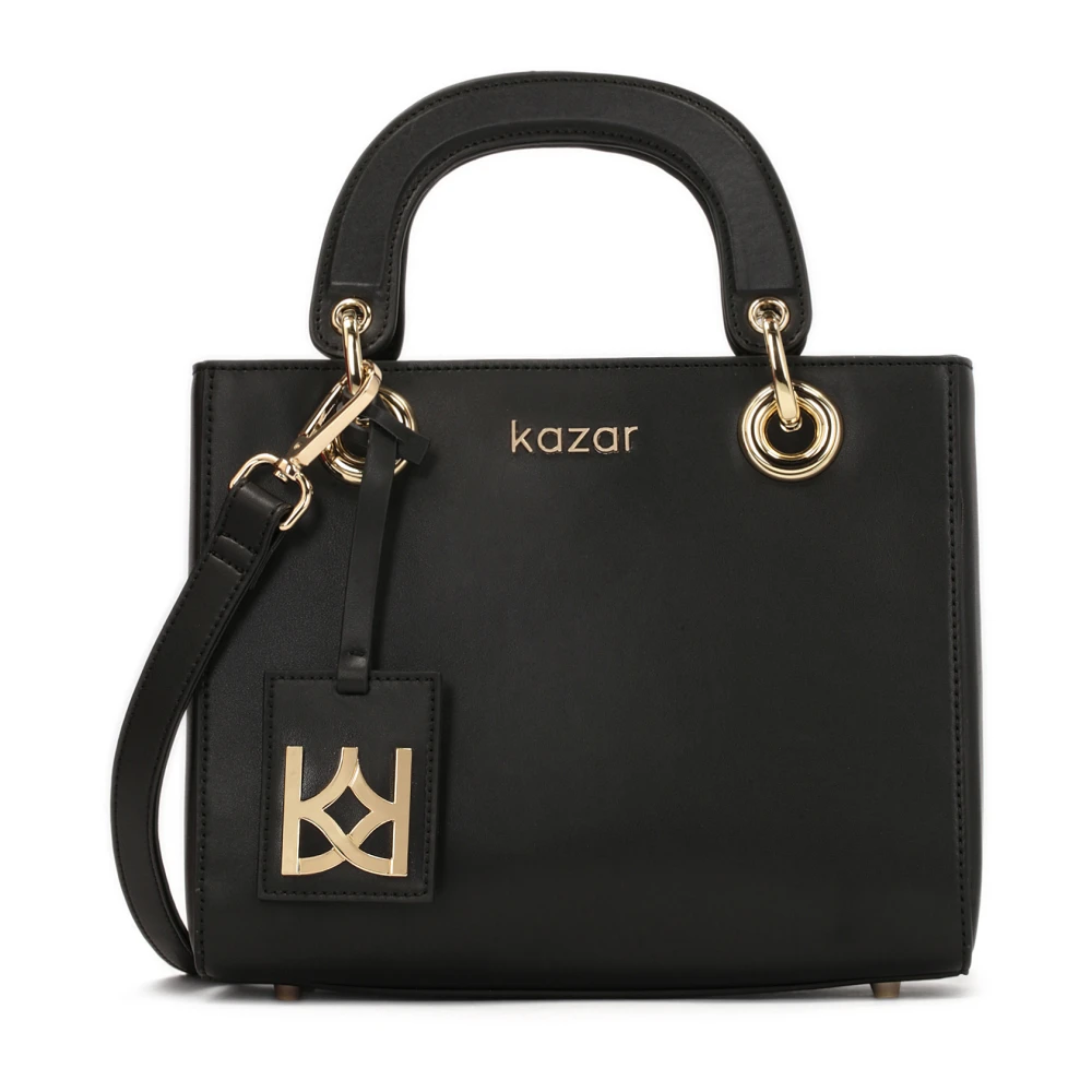 Kazar Elegante Zwarte Leren Tote Tas Black Dames