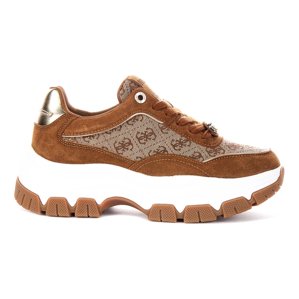 Guess Women's Brown Berrett 4G Peony Running Shoes - Sneakers - 6 Uk - Shoes