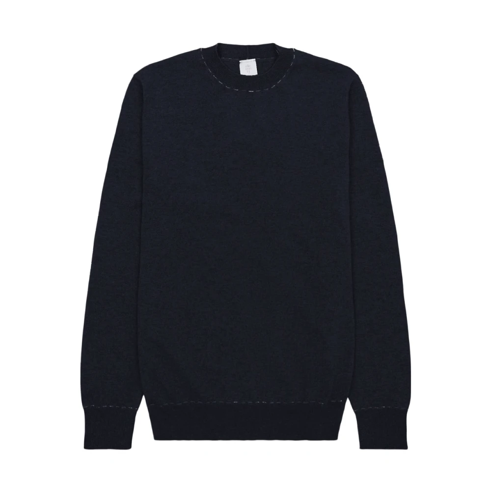 Eleventy Mannelijk Blauw Truien & Vesten Heren, M, Ronde Hals Knit