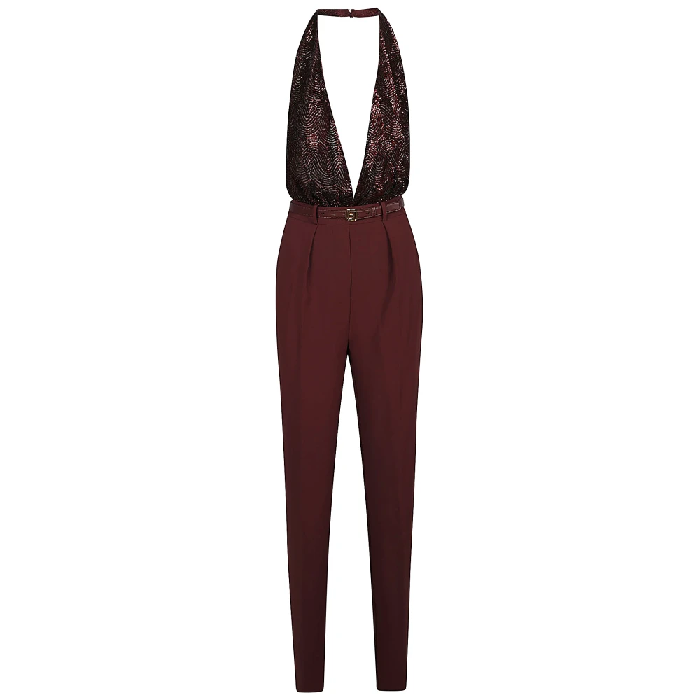 Elisabetta Franchi Stijlvolle Ceintuur Jumpsuit Multicolor Dames