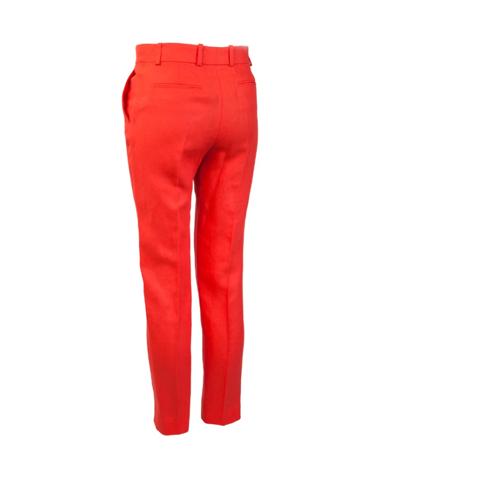 Loro Piana Rode Linnen Broek Red Dames