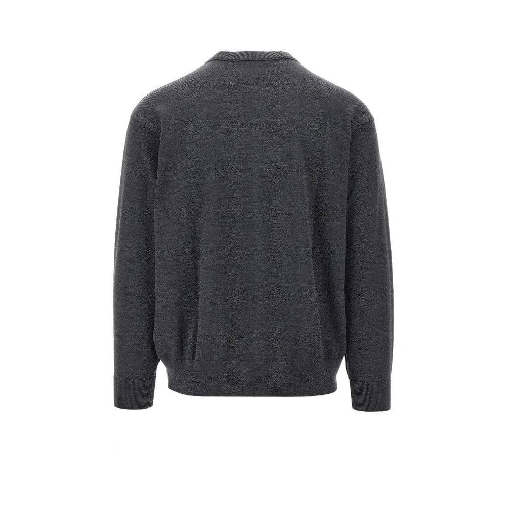 Emporio Armani Adelaar Motief Wollen Trui Gray Heren