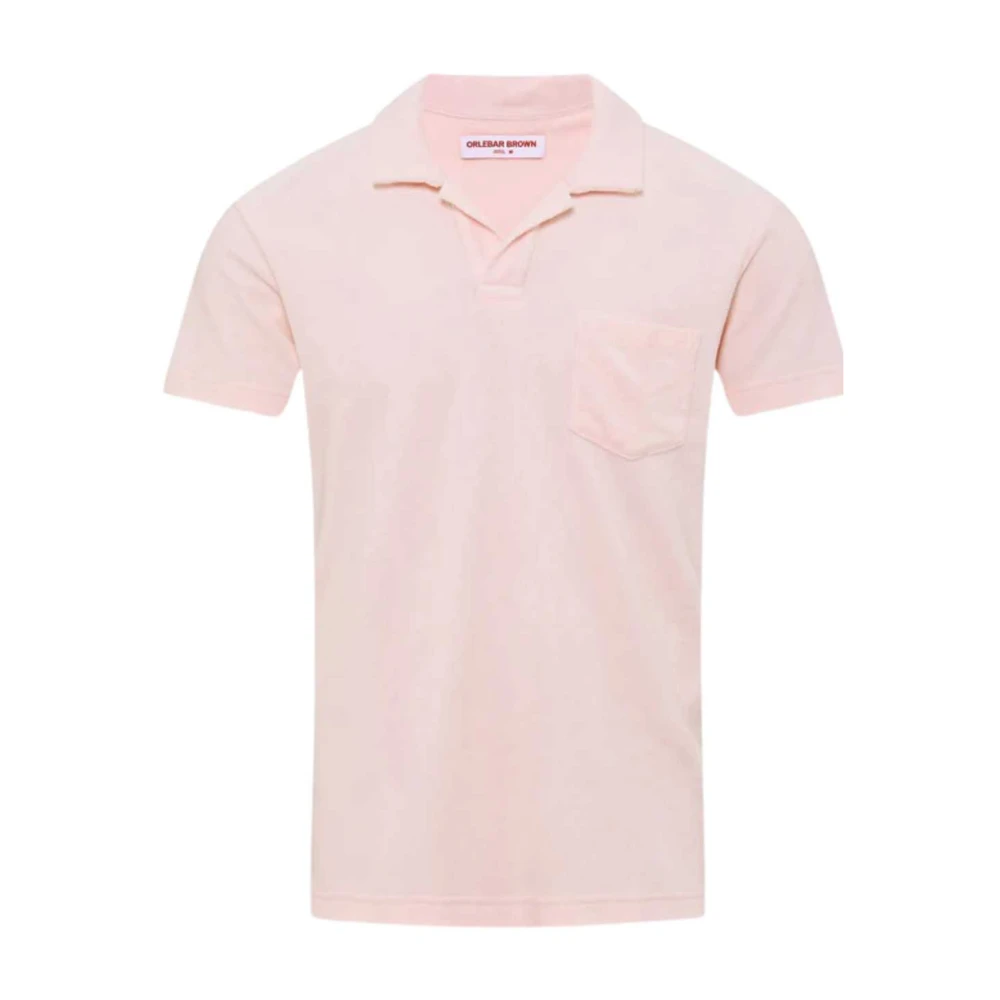 Orlebar Brown Roze Badstof Poloshirt Pink Heren